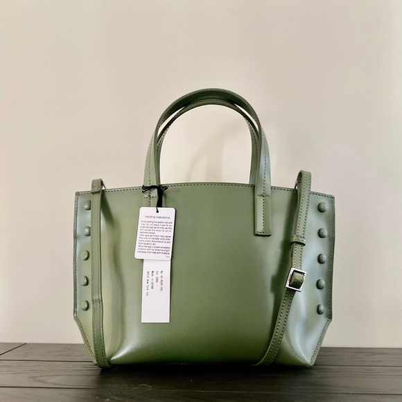 Vasic Fern Green Leather Shoulder Bag New - Picture 10 of 12